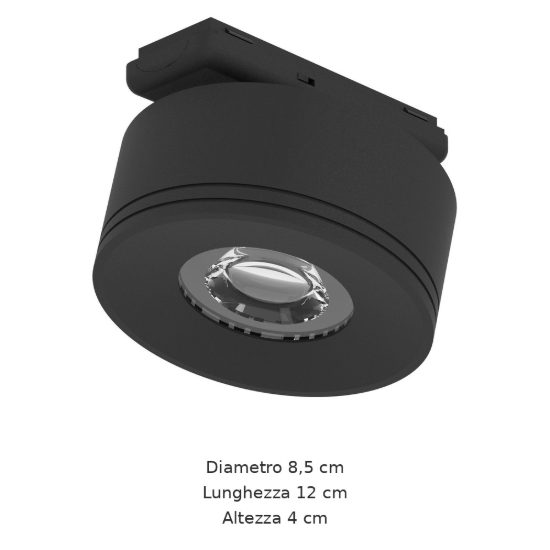 Eglo tplus wide spot faretto per binario led 6,6w cct 2700k 6500k 8,5cm moderno rotondo nero