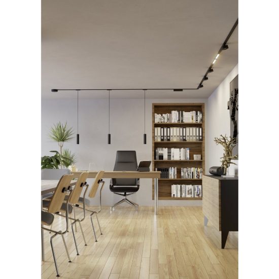 Eglo tplus flat light faretto lineare per binario led 6,6w cct 2700k 6500k 30cm moderno nero