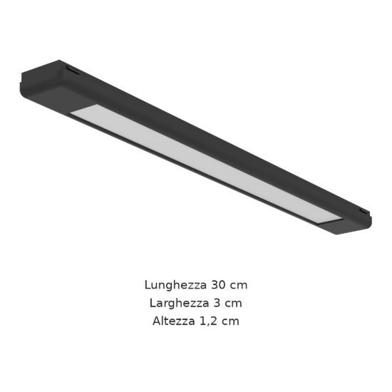 Eglo tplus flat light faretto lineare per binario led 6,6w cct 2700k 6500k 30cm moderno nero