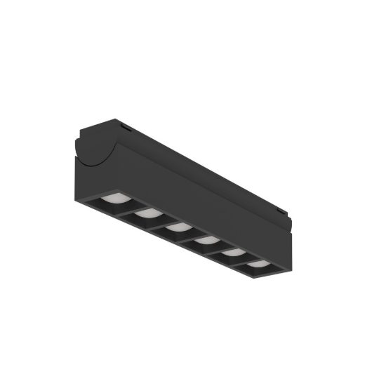 Eglo tplus 6 lens spot faretto per binario led 6,6w cct 2700k 6500k 18cm moderno lineare nero