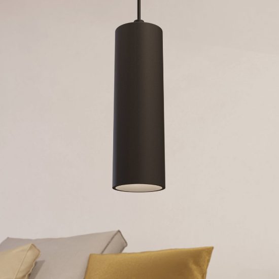 Eglo tplus pendant lampada a sospensione per binario led 6,6w cct 2700k 6500k 5,5cm moderna nera
