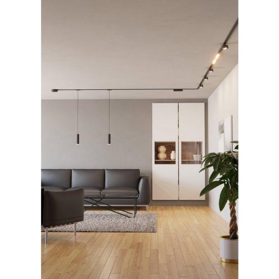 Eglo tplus pendant lampada a sospensione per binario led 6,6w cct 2700k 6500k 5,5cm moderna nera