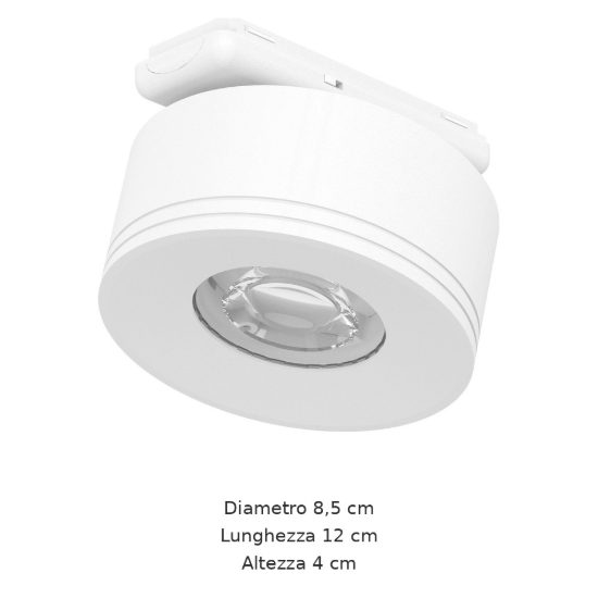 Eglo tplus wide spot faretto per binario led 6,6w cct 2700k 6500k 8,5cm moderno rotondo bianco
