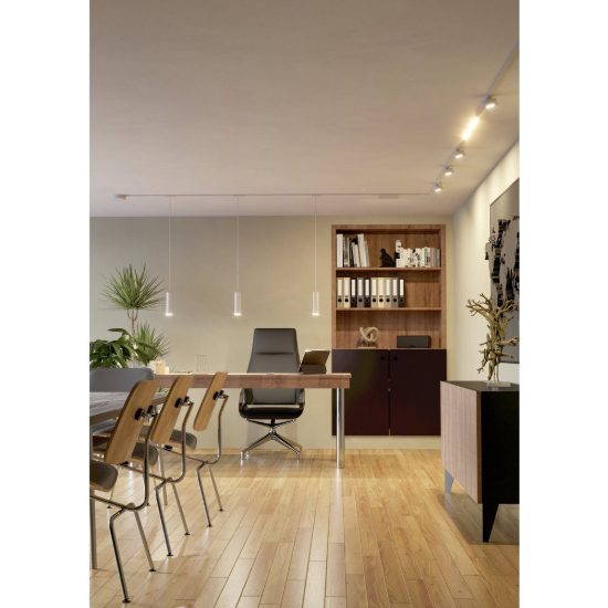 Eglo tplus flat light faretto lineare per binario led 6,6w cct 2700k 6500k 30cm moderno bianco