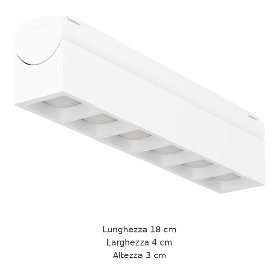 Eglo tplus 6 lens spot faretto per binario led 6,6w cct 2700k 6500k 18cm moderno lineare bianco