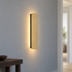 Eglo applique moderna rettangolare in legno led 12w 3000k