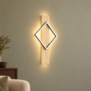 Eglo boyal applique led 13w 3000k 56cm per camera da letto moderna nero e marrone