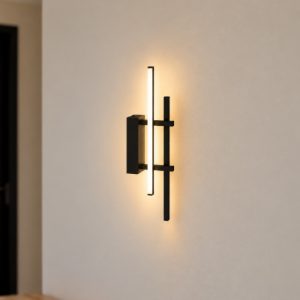 Eglo trepiliano applique led 12w 3000k 45,5cm per camera da letto moderna nera