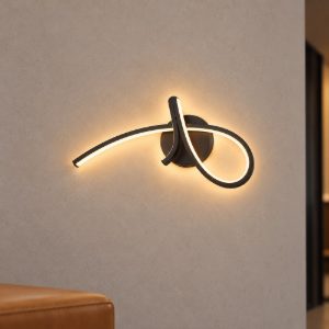 Eglo cardoncito applique led 12w cct 2700k 6500k 44cm per camera da letto moderna nera