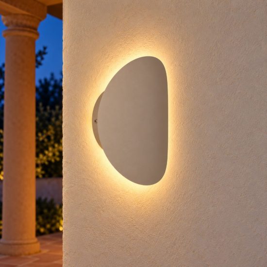 Eglo briale applique da esterno led 4,9w cct 3000k 6500k 19cm ip44 moderna ovale sabbia