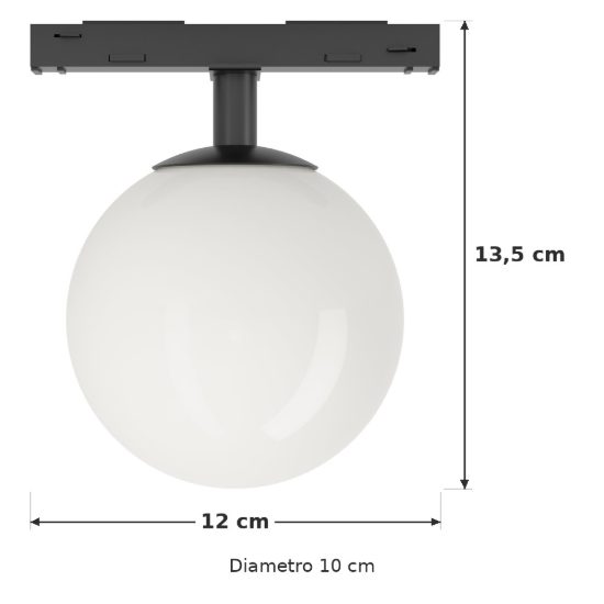 Eglo easyt sphere spot faretto per binario g9 10cm moderno nero