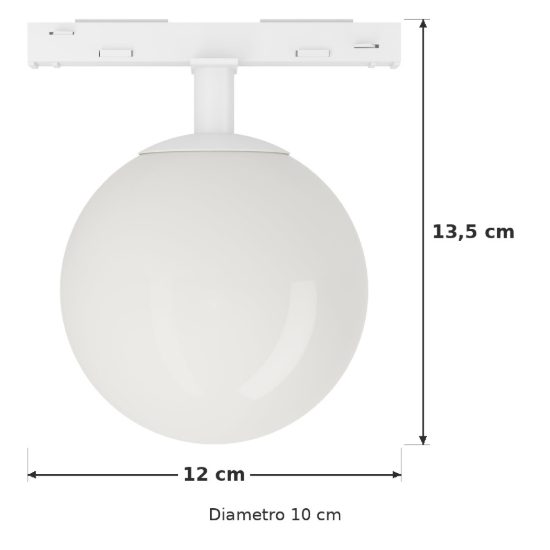 Eglo easyt sphere spot faretto per binario g9 10cm moderno bianco