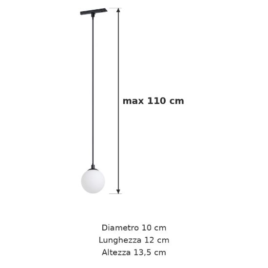 Eglo easyt sphere pendant lampada a sospensione per binario g9 10cm moderna nera
