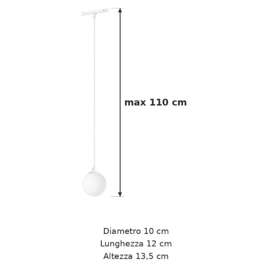 Eglo easyt sphere pendant lampada a sospensione per binario g9 10cm moderna bianca