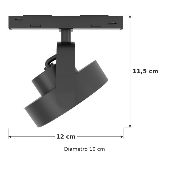 Eglo easyt flat spot faretto per binario led 3,8w cct 2700k 6500k 10cm moderno rotondo nero