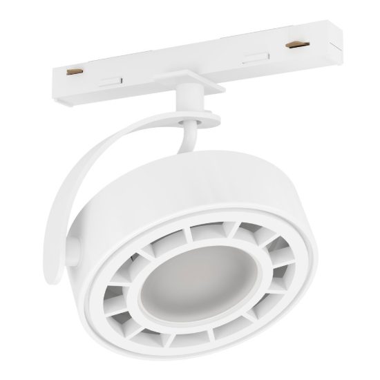 Eglo easyt flat spot faretto per binario led 3,8w cct 2700k 6500k 7cm moderno rotondo bianco