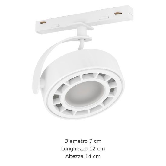 Eglo easyt flat spot faretto per binario led 3,8w cct 2700k 6500k 7cm moderno rotondo bianco