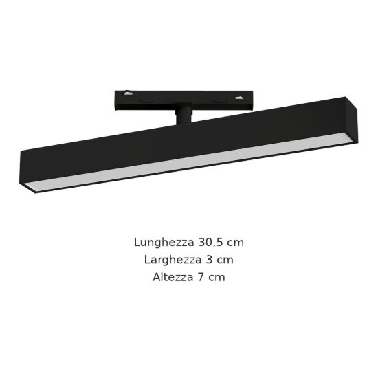 Eglo easyt long diffuso faretto lineare per binario led 5w 2700k 6500k 30,5cm moderno nero