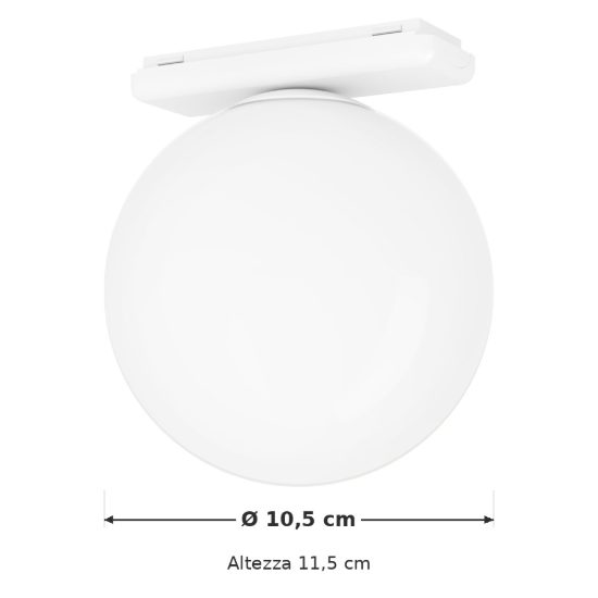 Eglo tplus sphere spot faretto per binario led 6w cct 2700k 6500k 10,5cm moderno bianco
