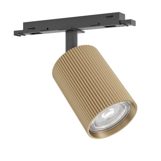 Eglo easyt spot ripple faretto per binario gu10 5,5cm moderno ottone con adattatore nero