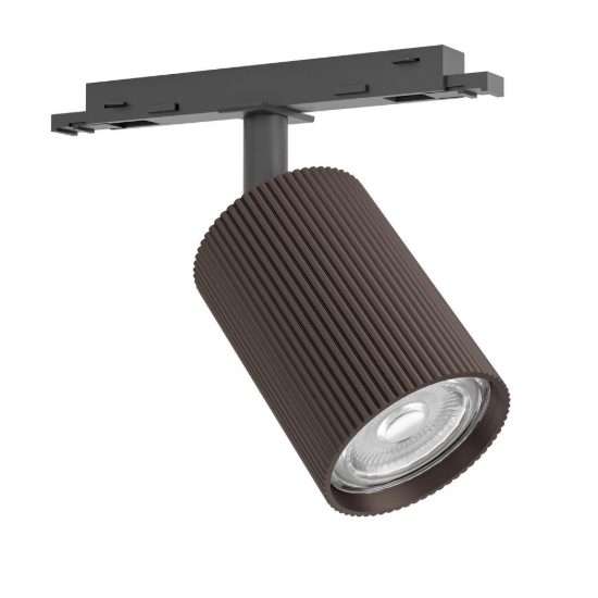 Eglo easyt spot ripple faretto per binario gu10 5,5cm moderno bronzo scuro con adattatore nero