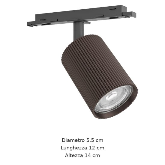 Eglo easyt spot ripple faretto per binario gu10 5,5cm moderno bronzo scuro con adattatore nero