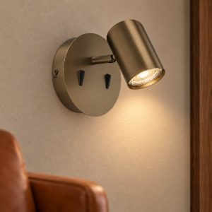 Eglo montemurro applique con faretto led 4,7w 3000k orientabile 12cm per soggiorno moderna bronzo scuro