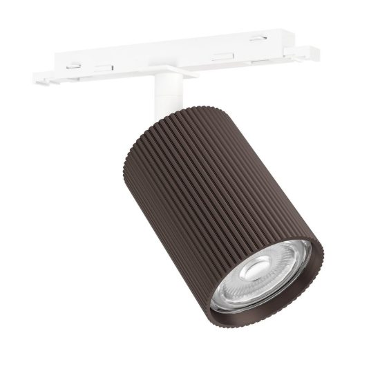 Eglo easyt spot ripple faretto per binario gu10 5,5cm moderno bronzo scuro con adattatore bianco