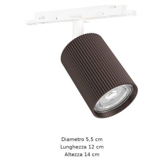 Eglo easyt spot ripple faretto per binario gu10 5,5cm moderno bronzo scuro con adattatore bianco