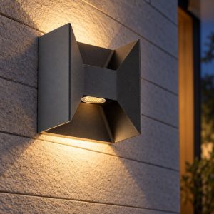 Eglo morino applique da esterno led 5w 3000k 14cm ip44 moderna rettangolare biemissione antracite