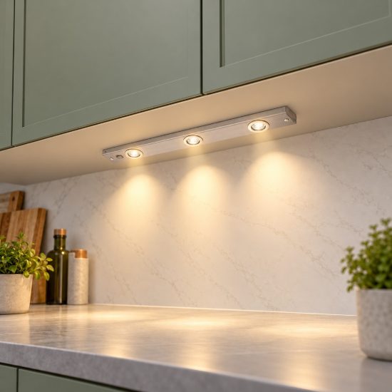 Eglo kob led lampada sottopensile led 6,9w 3000k 60cm per cucina moderna nichel