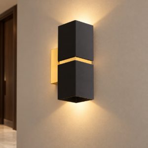 Lampada da parete oro nero quadrata eglo passa