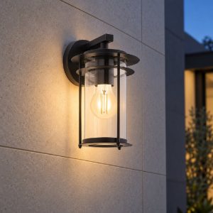 Eglo valdeo applique da esterno 16,5cm ip44 classica a lanterna nera