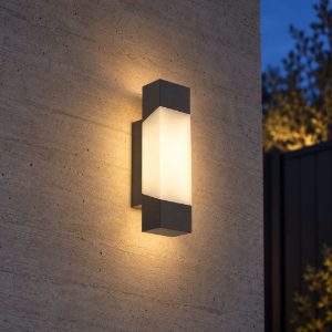 Eglo gorzano applique da esterno led 4,8w 3000k 8cm ip44 moderna lineare antracite