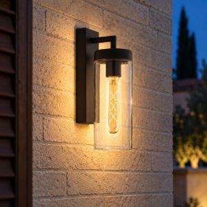 Eglo bovolone applique da esterno 11cm ip44 moderna cilindrica nera