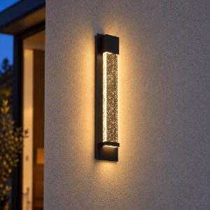 Eglo villagrazia applique da esterno led 6,6w 3000k 12cm ip44 moderna lineare nera