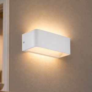Eglo sania 4 applique led 10w 3000k 20cm per soggiorno moderna bianca