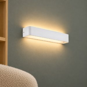 Eglo sania 4 applique led 12w 3000k 36,5cm per soggiorno moderna bianca