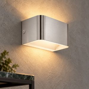 Eglo sania 4 applique led 6w 3000k 13cm per soggiorno moderna nichel