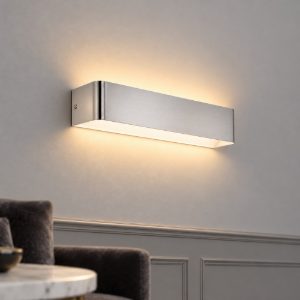 Eglo sania 4 applique led 12w 3000k 36,5cm per soggiorno moderna nichel