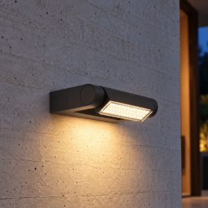 Eglo brianza applique da esterno led 4,8w 3000k 20cm ip44 moderna lineare nera