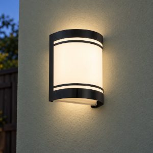 Eglo cerno applique da esterno 14cm ip44 moderna rettangolare nera
