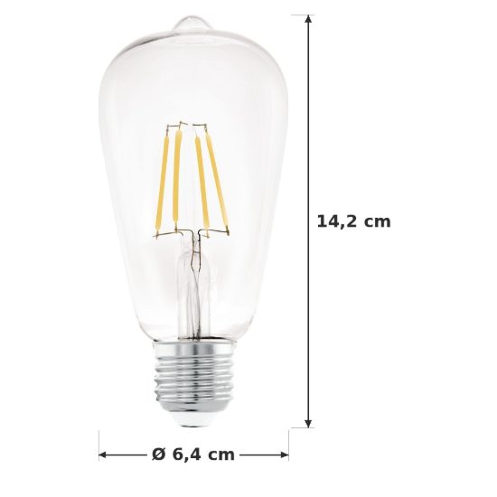Eglo lampadina led e27 7w 2700k a oliva trasparente a filamento confezione da 8 pezzi