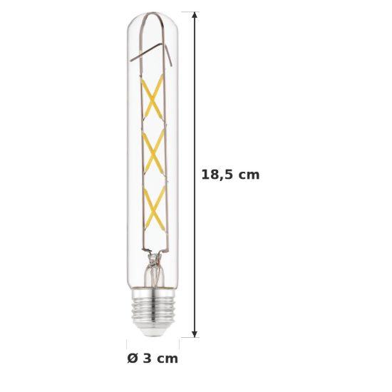 Eglo lampadina led e27 4w 2700k tubolare trasparente a filamento confezione da 8 pezzi