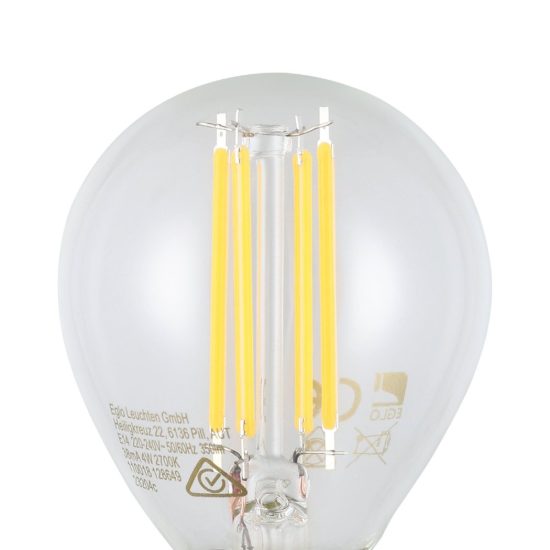 Eglo lampadina led e14 4w 2700k a sfera trasparente a filamento equivalente 32w confezione da 8 pezzi