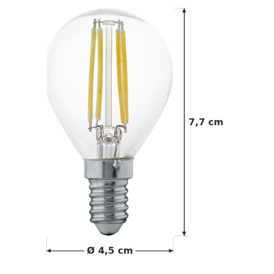 Eglo lampadina led e14 4w 2700k a sfera trasparente a filamento equivalente 32w confezione da 8 pezzi