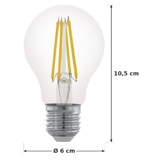 Eglo lampadina led e27 7,5w 2700k a goccia trasparente a filamento dimmerabile confezione da 8 pezzi