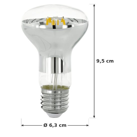 Eglo lampadina led e27 5,5w 2700k a riflettore trasparente a filamento dimmerabile confezione da 8 pezzi