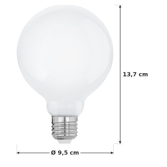 Eglo lampadina led e27 9w 2700k a globo opalina 9,5cm confezione da 4 pezzi
