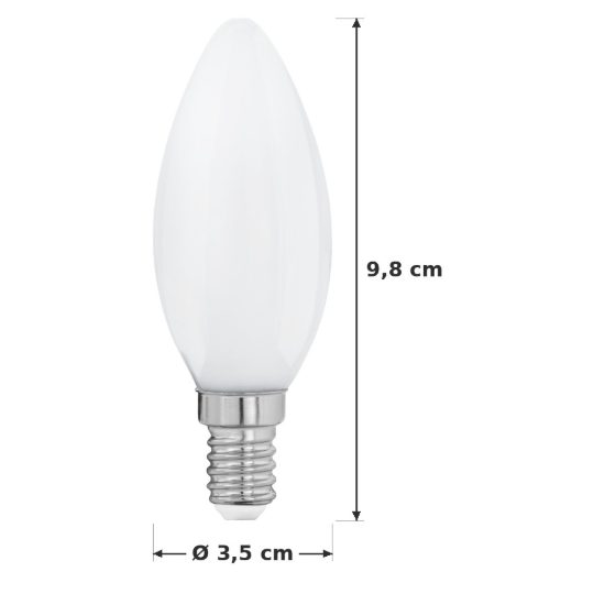 Eglo lampadina led e14 7w 2700k a candela opalina h9,8cm confezione da 8 pezzi